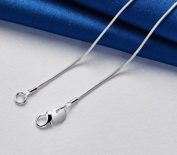 Collier Chaîne Serpent en Argent Sterling 925 de 20 Pouces – Élégance Rose pour Femme, Mariage et Fiançailles