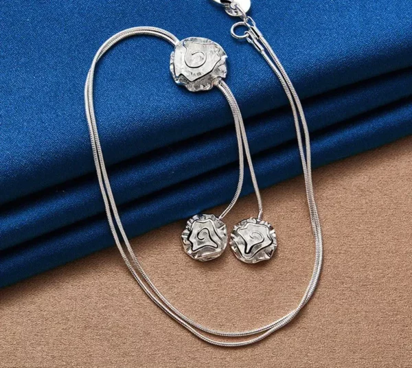 Collier Chaîne Serpent en Argent Sterling 925 de 20 Pouces – Élégance Rose pour Femme, Mariage et Fiançailles