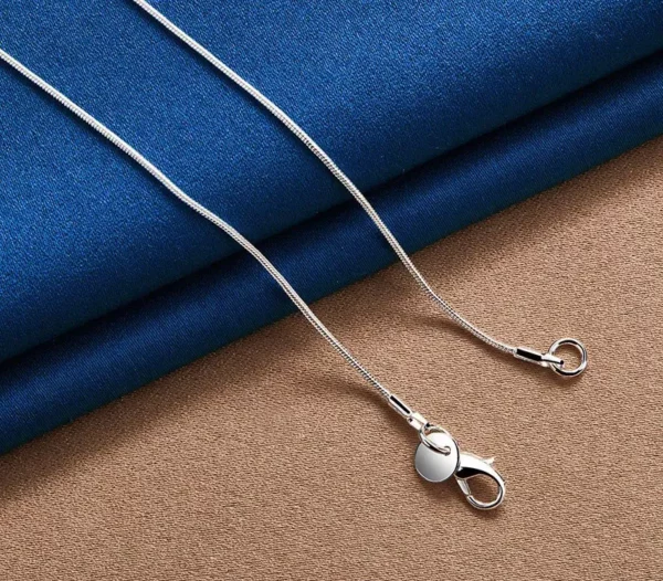 Collier Chaîne Serpent en Argent Sterling 925 de 20 Pouces – Élégance Rose pour Femme, Mariage et Fiançailles