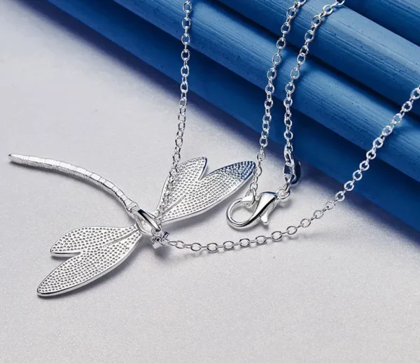 Collier en Argent Sterling 925 16-30 Pouces avec Pendentif Libellule – Bijoux de Mariage, Fiançailles et Cadeau Élégant pour Femme