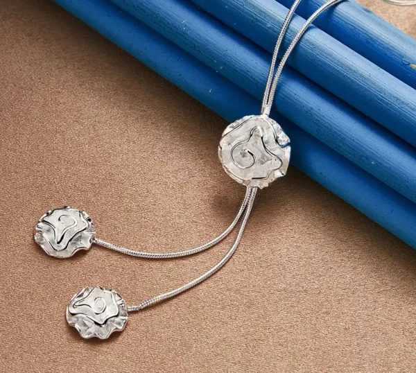 Collier Chaîne Serpent en Argent Sterling 925 de 20 Pouces – Élégance Rose pour Femme, Mariage et Fiançailles