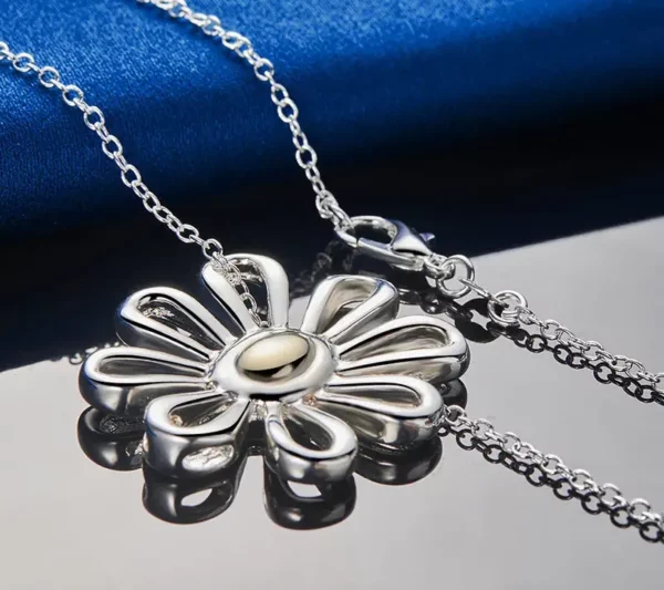 Collier Fleur en Argent Sterling 925 16-30 Pouces – Bijoux de Luxe pour Femme, Idéal pour Mariage, Fiançailles, Cadeau