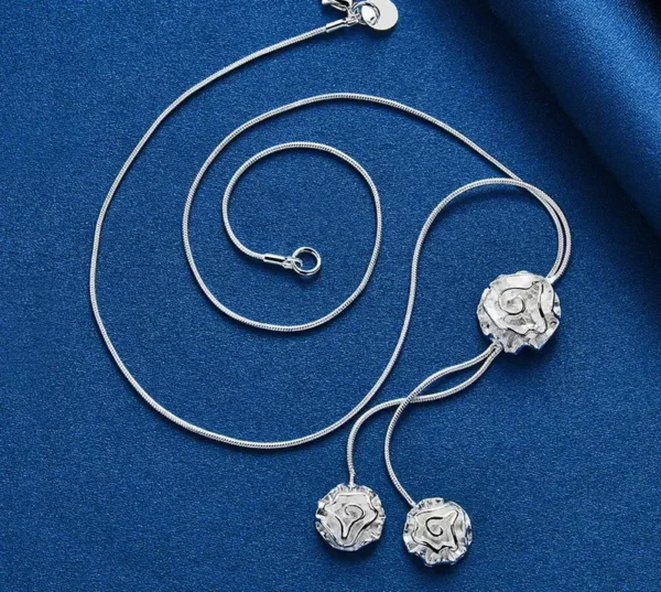Collier Chaîne Serpent en Argent Sterling 925 de 20 Pouces – Élégance Rose pour Femme, Mariage et Fiançailles